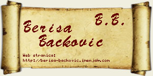 Beriša Backović vizit kartica